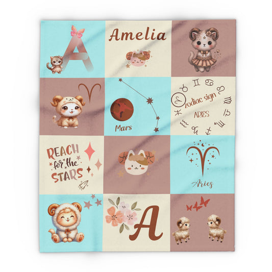 Zodiac Aries Girl Blanket