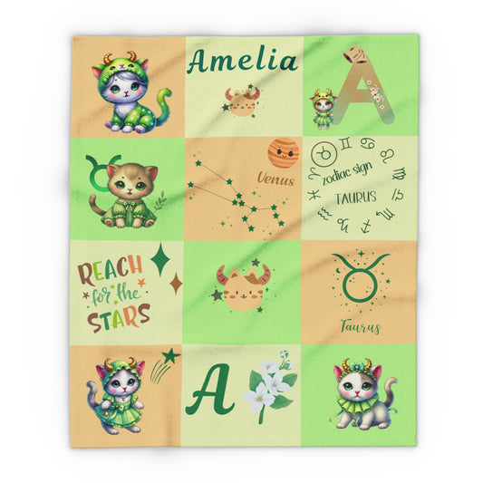 Zodiac Taurus Girl Blanket