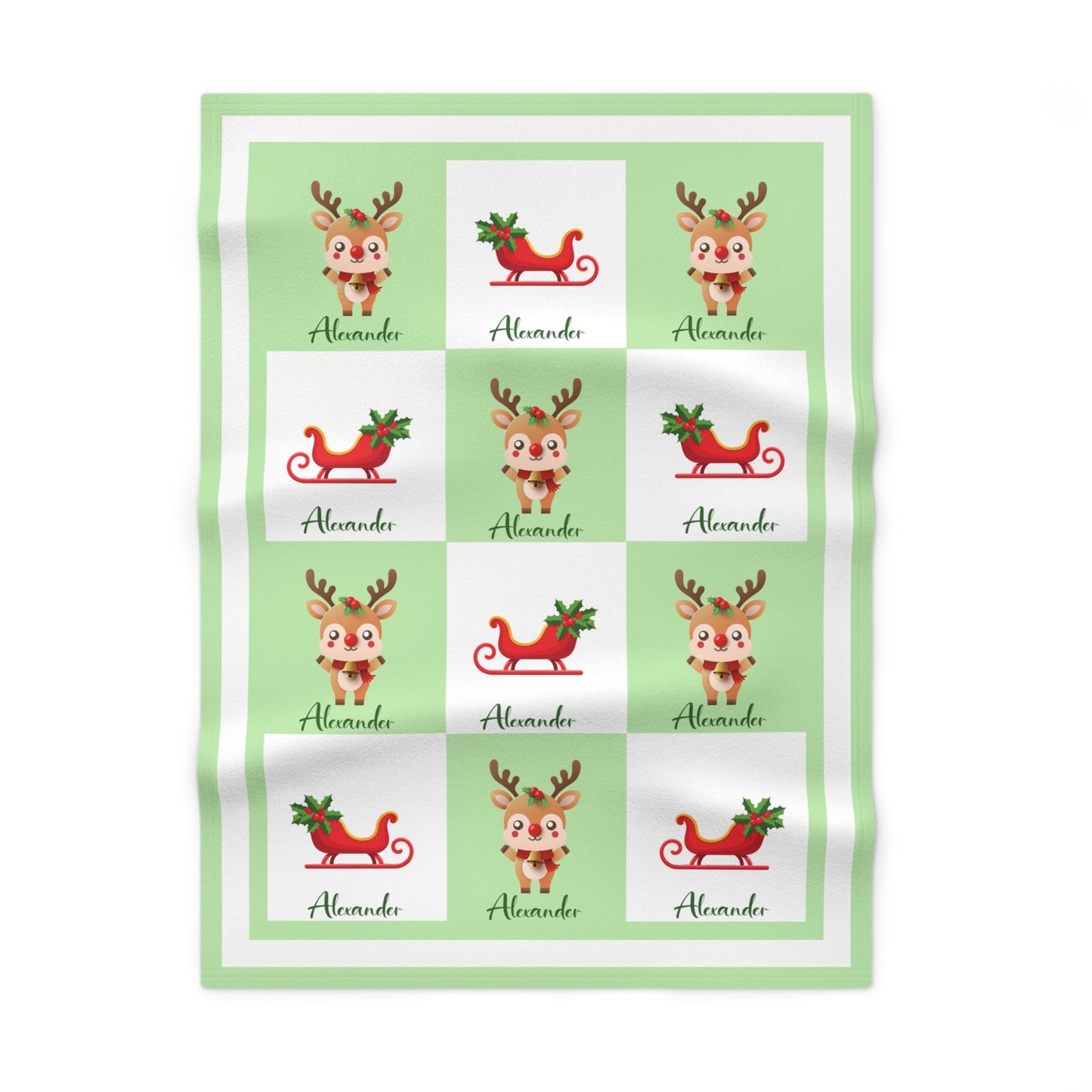 Christmas Reindeer Baby Blanket,Personalized Christmas Baby Boy Fleece gift