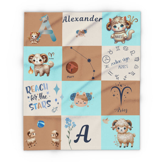 Zodiac Aries Boy Blanket