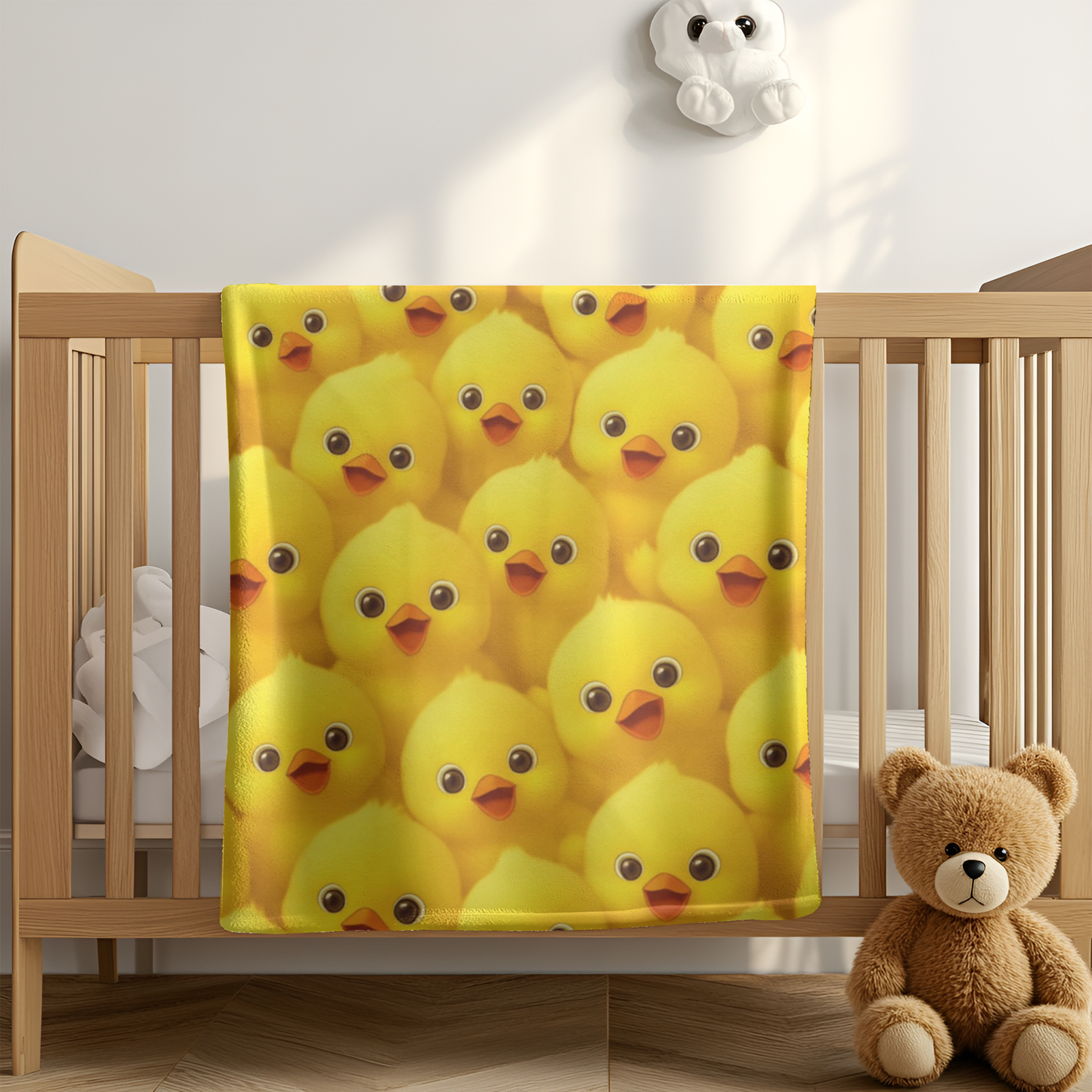Yellow Baby Chick Throw, Soft Cozy Blanket,Velveteen Plush Blanket